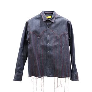 🔴 Pyer Moss Running Stitch Western Denim Jacket